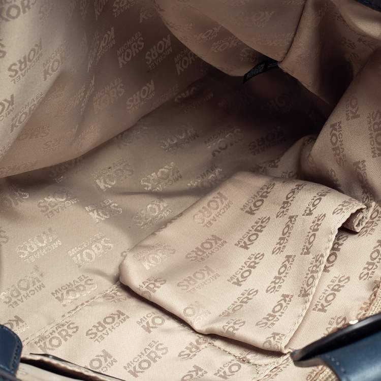 Pre Owned Michael Kors Blue Quilted Denim Susannah Tote