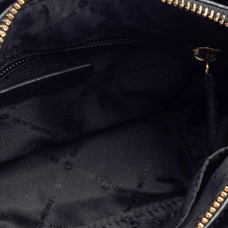 Pre Owned Micheal Kors Multicolor Python Embossed Leather and Leather Jet Set Camera Crossbody Bag