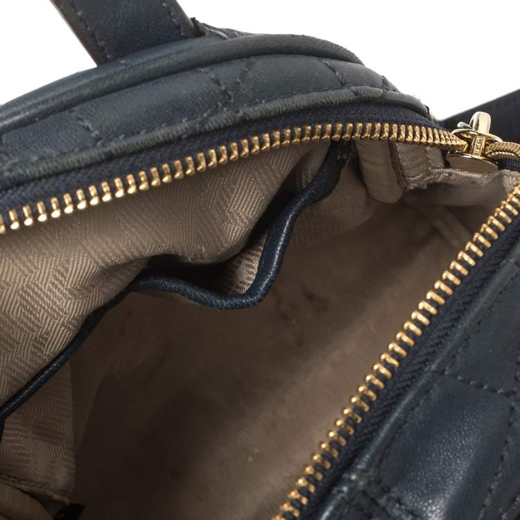 Pre Owned Michael Kors Blue Quilted Leather Mini Rhea Backpack