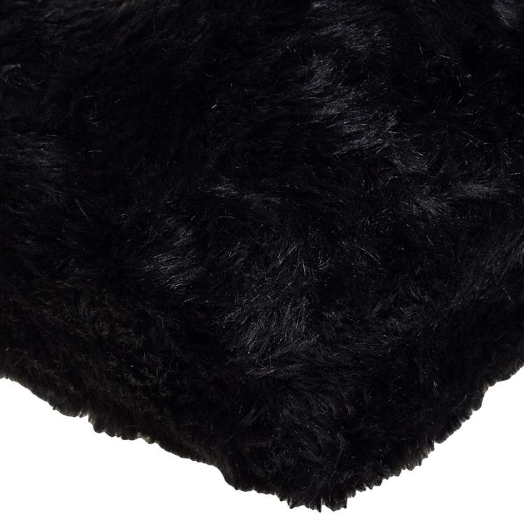 Pre Owned Michael Kors Black Faux Fur Drawstring Tote