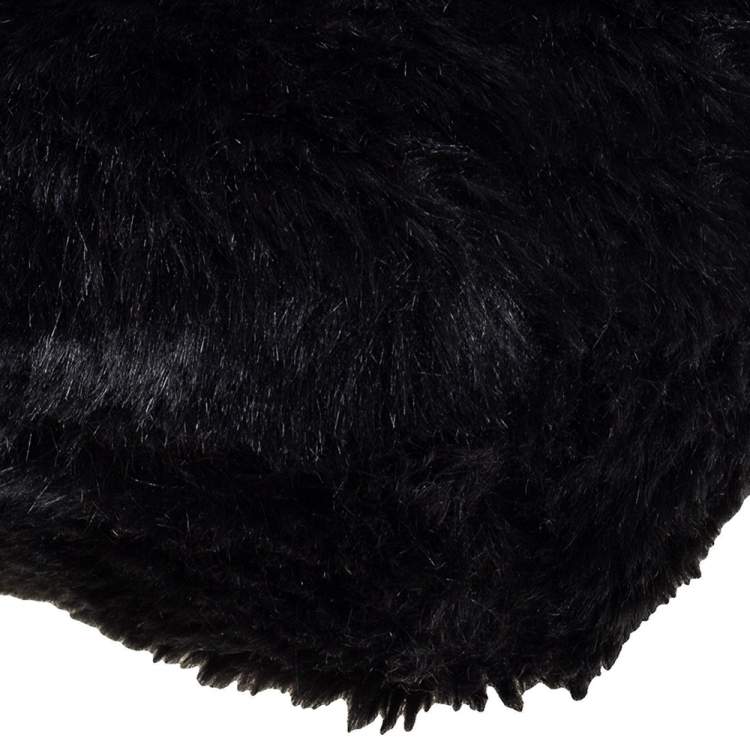 Pre Owned Michael Kors Black Faux Fur Drawstring Tote