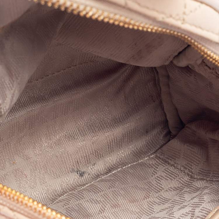 Pre Owned Michael Kors Beige Quilted Leather Rhea Backpack