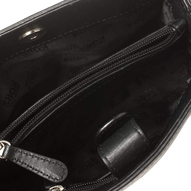 Pre Owned MICHAEL Michael Kors White/Black Quilted Leather Hamilton Crossbody Bag