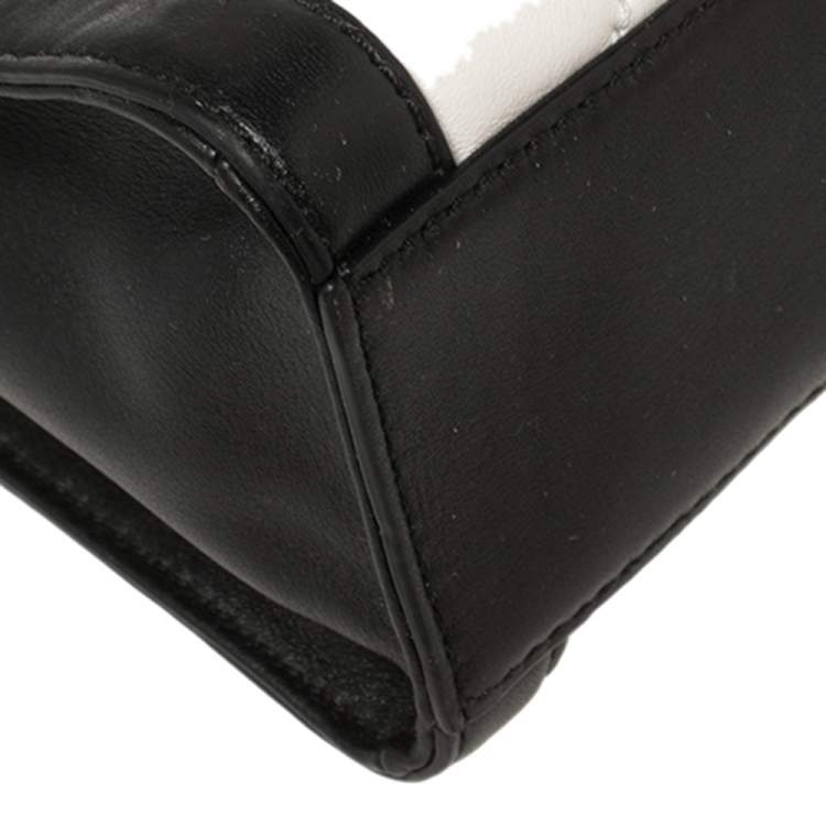 Pre Owned MICHAEL Michael Kors White/Black Quilted Leather Hamilton Crossbody Bag