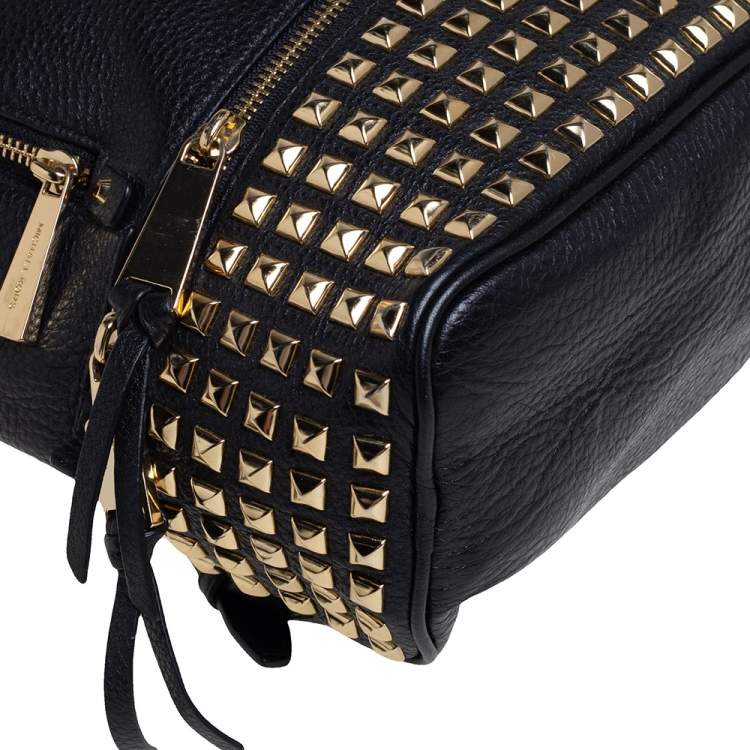 مملوكة مسبقًا Michael Kors Black Leather Small Studded Rhea Backpack