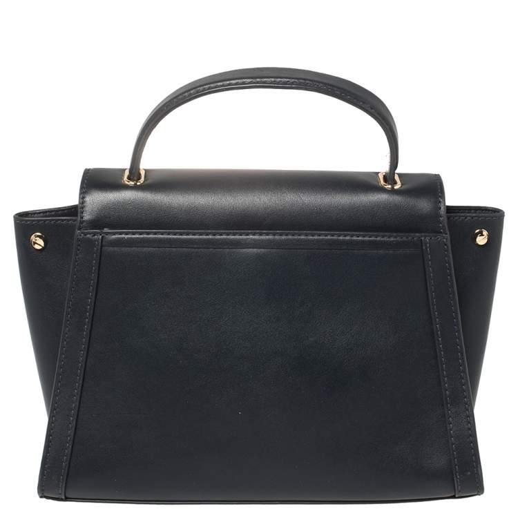 Pre Owned Michael Kors Navy Blue Leather Medium Whitney Top Handle Bag
