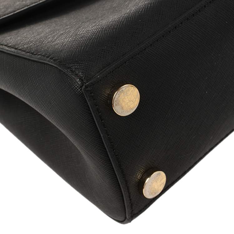 Pre Owned Michael Kors Black Leather Small Ava Top Handle Bag