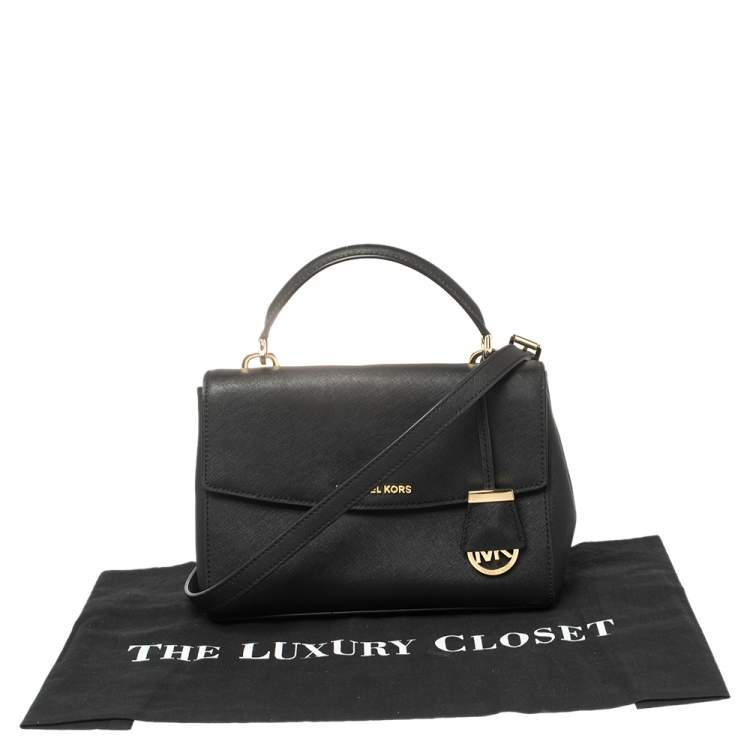 Pre Owned Michael Kors Black Leather Small Ava Top Handle Bag