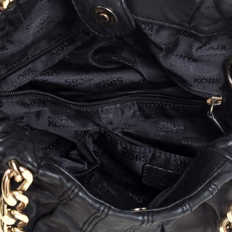 Pre Owned Michael Kors Black Leather Erin Hobo