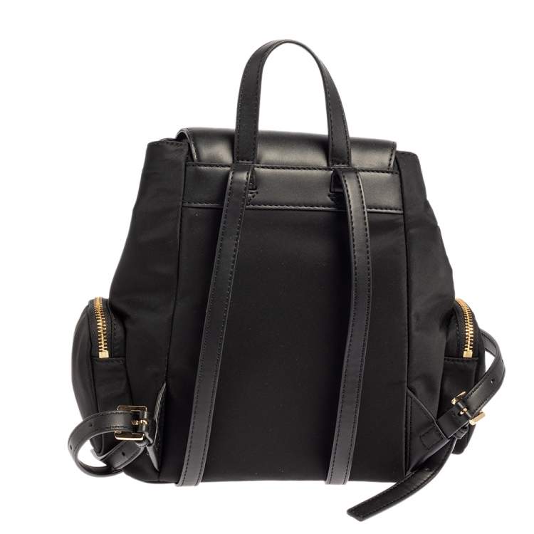 مملوكة مسبقًا Michael Kors Black Nylon and Leather Small Cargo Abbey Backpack