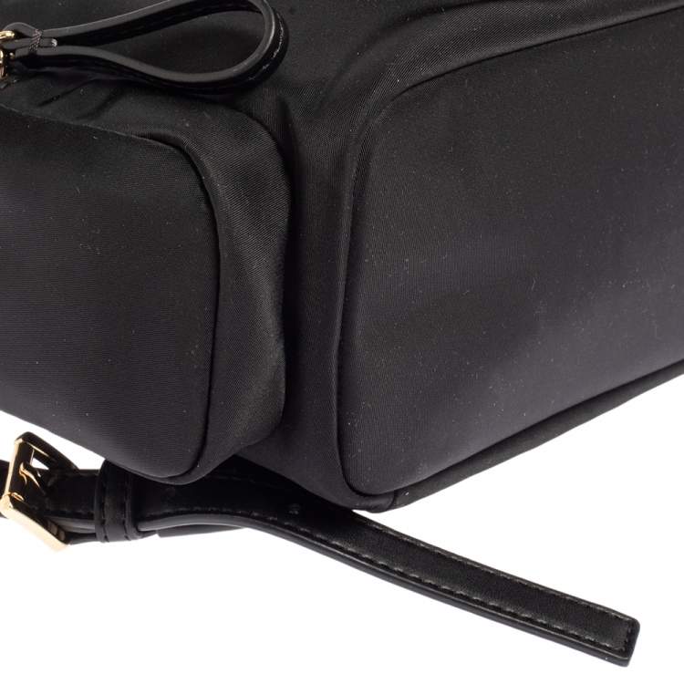 مملوكة مسبقًا Michael Kors Black Nylon and Leather Small Cargo Abbey Backpack