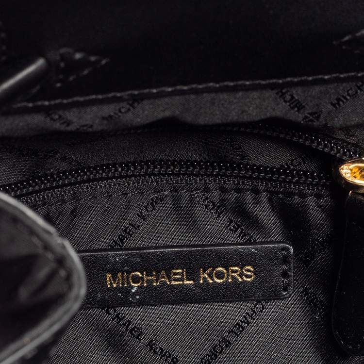 مملوكة مسبقًا Michael Kors Black Nylon and Leather Small Cargo Abbey Backpack