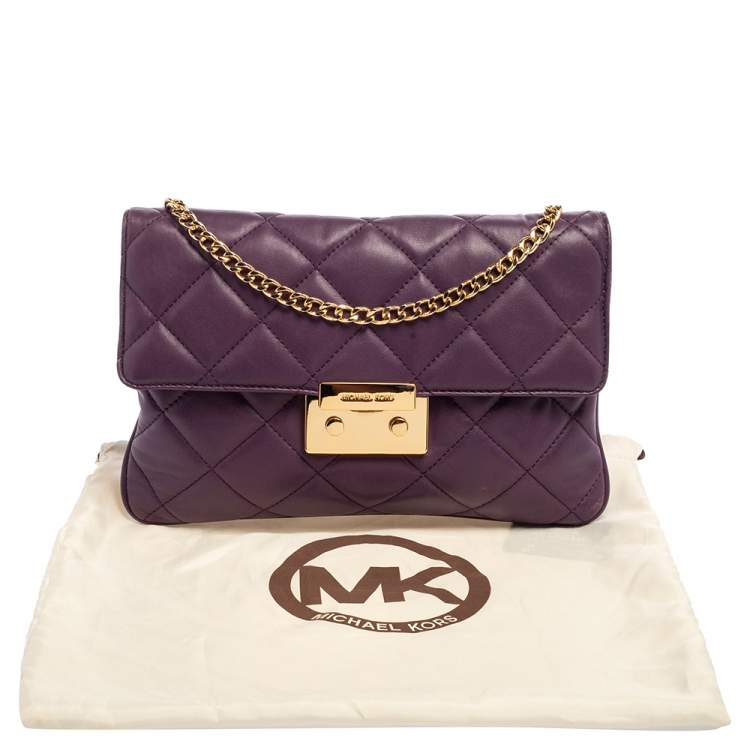 Pre Owned Michael Kors Purple Quilted Leather Sloan Chain Bag