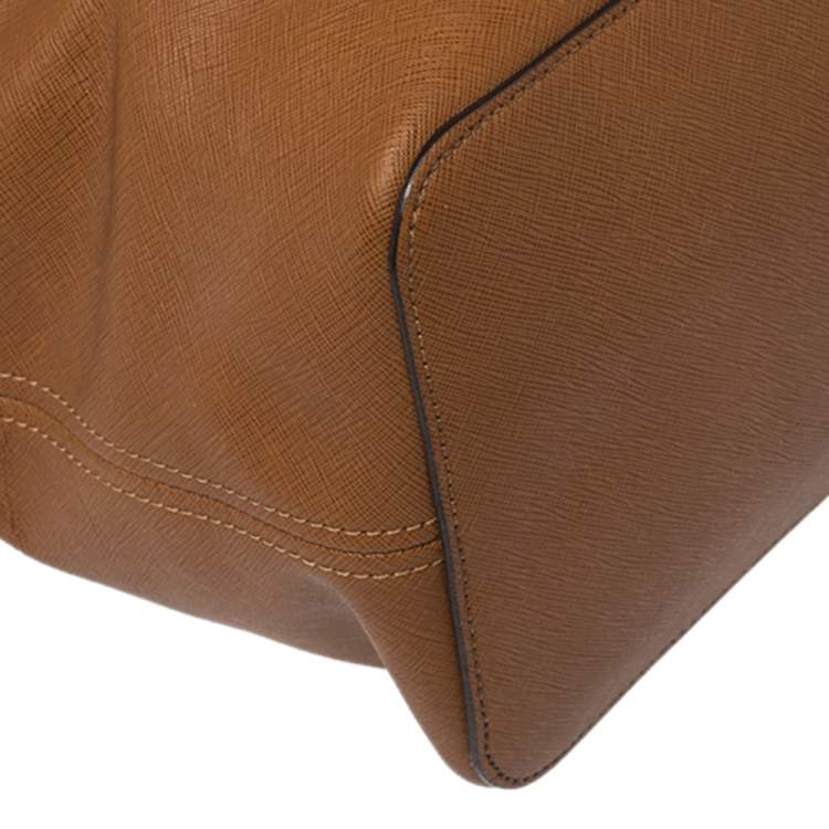 Pre Owned Michael Kors Brown Leather Travel Jet Set Tote