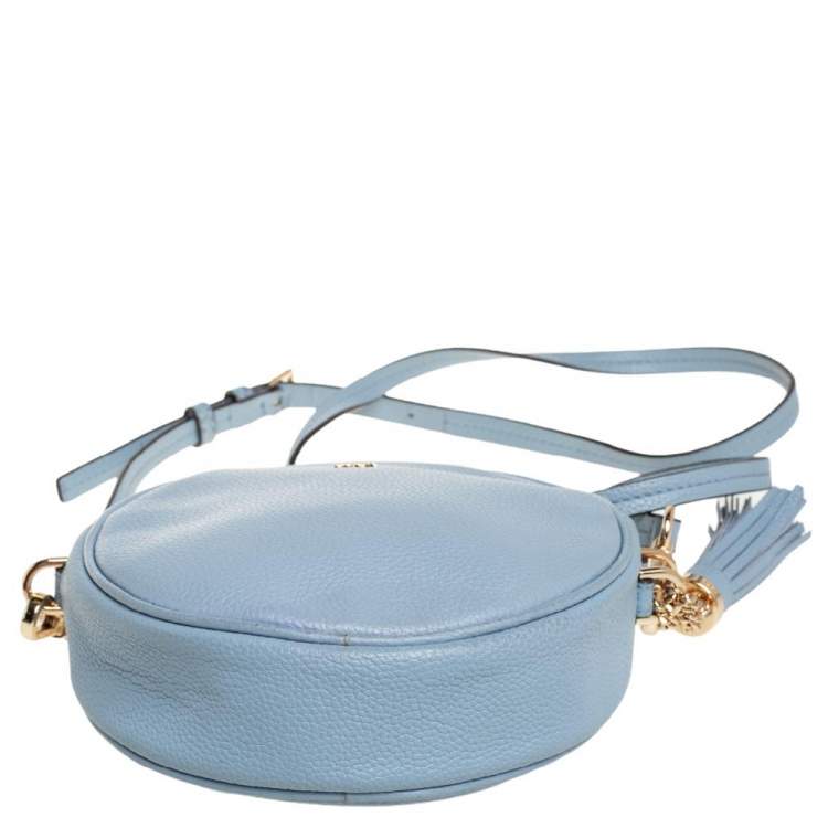Pre Owned Michael Kors Blue Leather Round Crossbody Bag