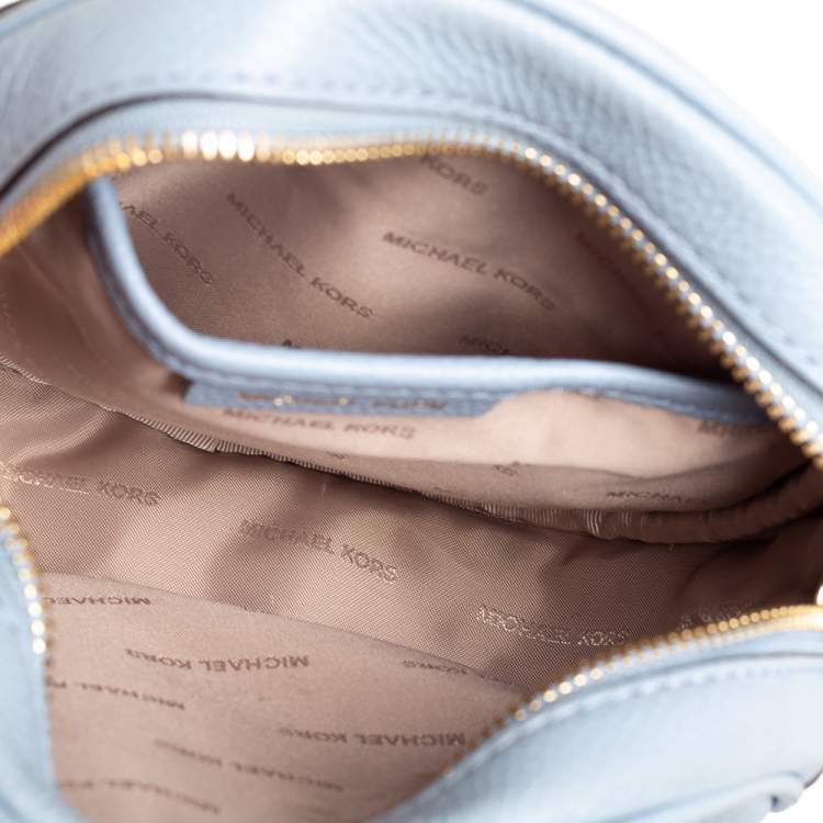 Pre Owned Michael Kors Blue Leather Round Crossbody Bag
