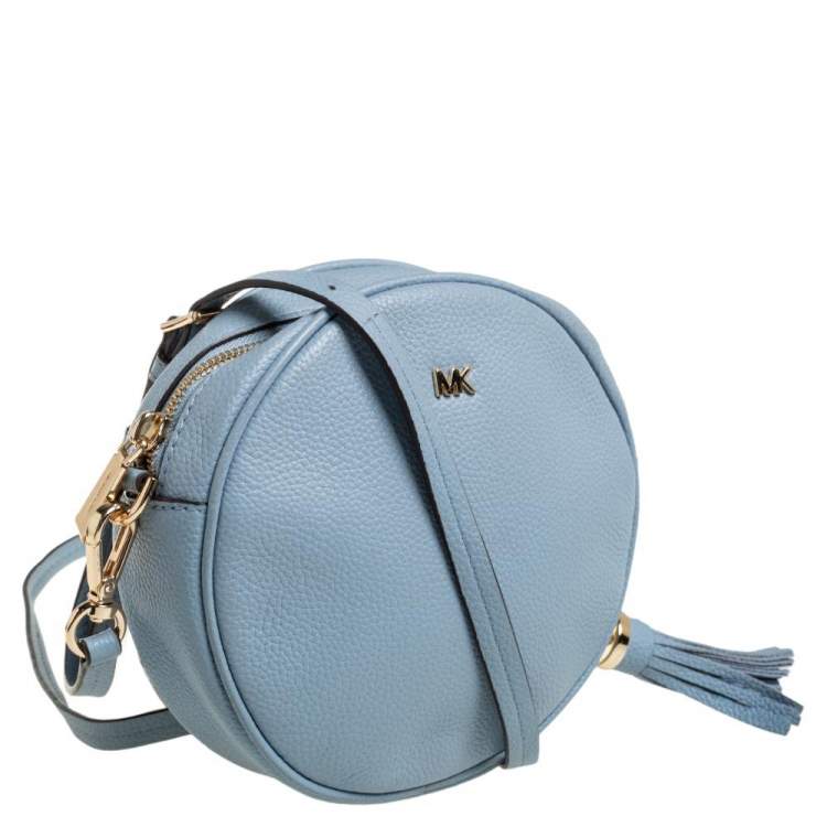 Pre Owned Michael Kors Blue Leather Round Crossbody Bag