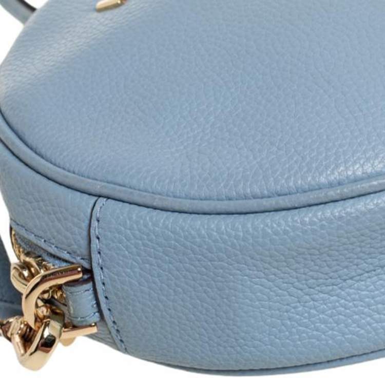 Pre Owned Michael Kors Blue Leather Round Crossbody Bag