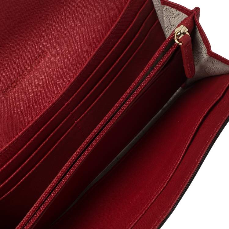 Michael Kors Red Leather Hamilton Continental Wallet Michael Kors | TLC