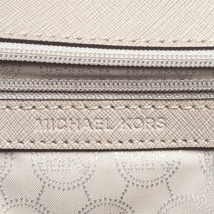 Pre Owned Michael Kors Grey Leather Medium Ava Top Handle Bag