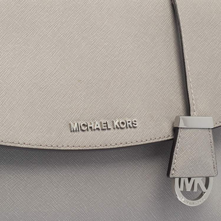 Pre Owned Michael Kors Grey Leather Medium Ava Top Handle Bag
