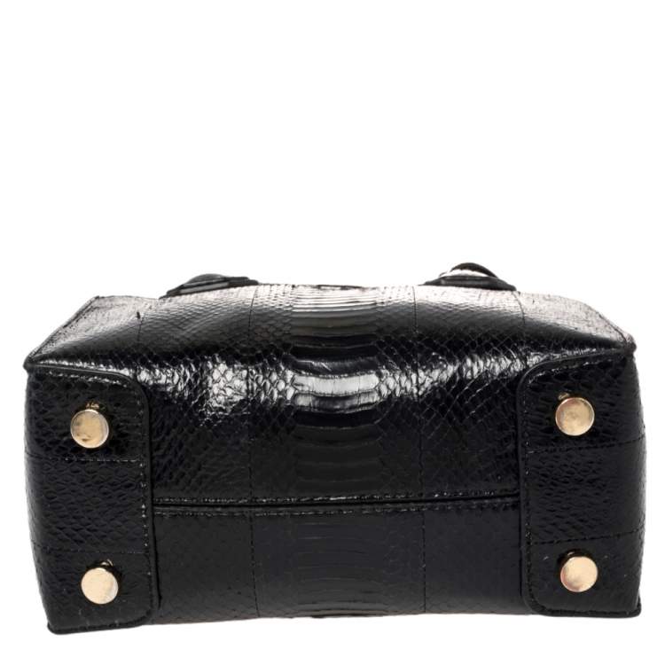Pre Owned Michael Kors Black Snakeskin Mini Mercer Tote