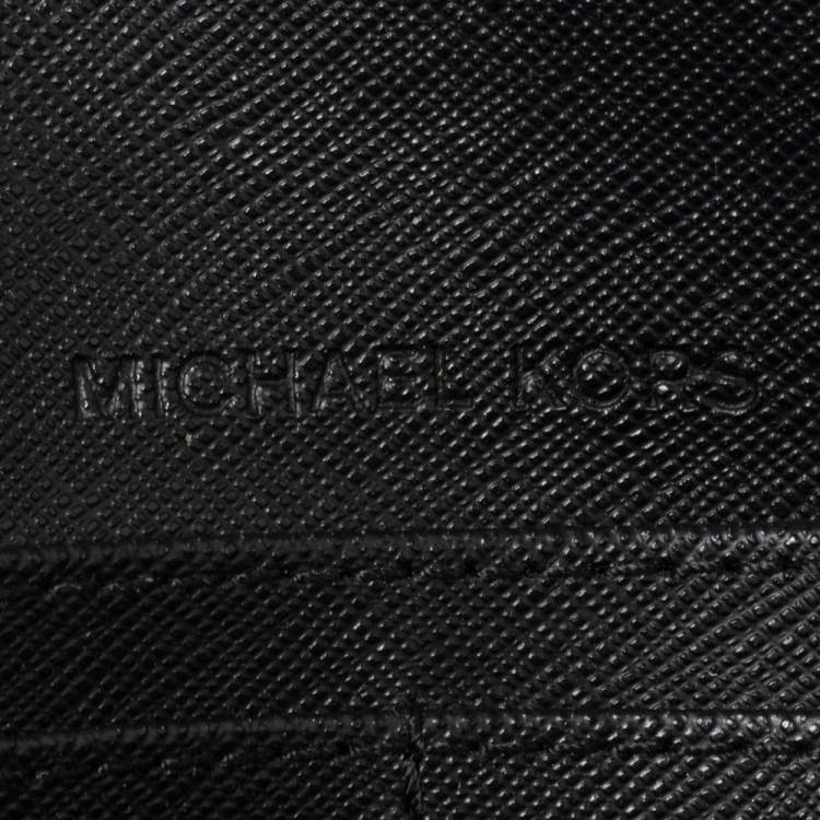 Pre Owned Michael Kors Black Leather Flap Continental Wallet