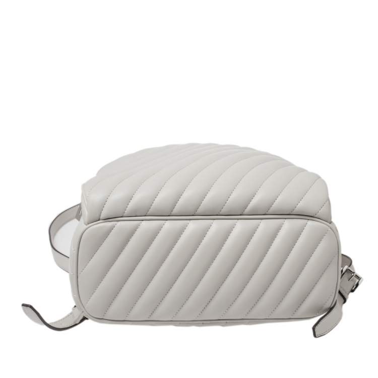 مملوكة مسبقًا Michael Kors Grey Leather Medium Abbey Backpack