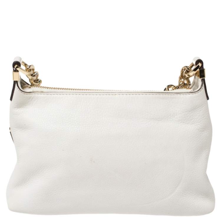 Pre Owned Michael Kors Off White Leather Weston Crossbody Bag