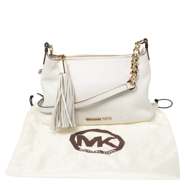 Pre Owned Michael Kors Off White Leather Weston Crossbody Bag