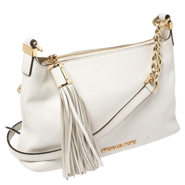 Pre Owned Michael Kors Off White Leather Weston Crossbody Bag