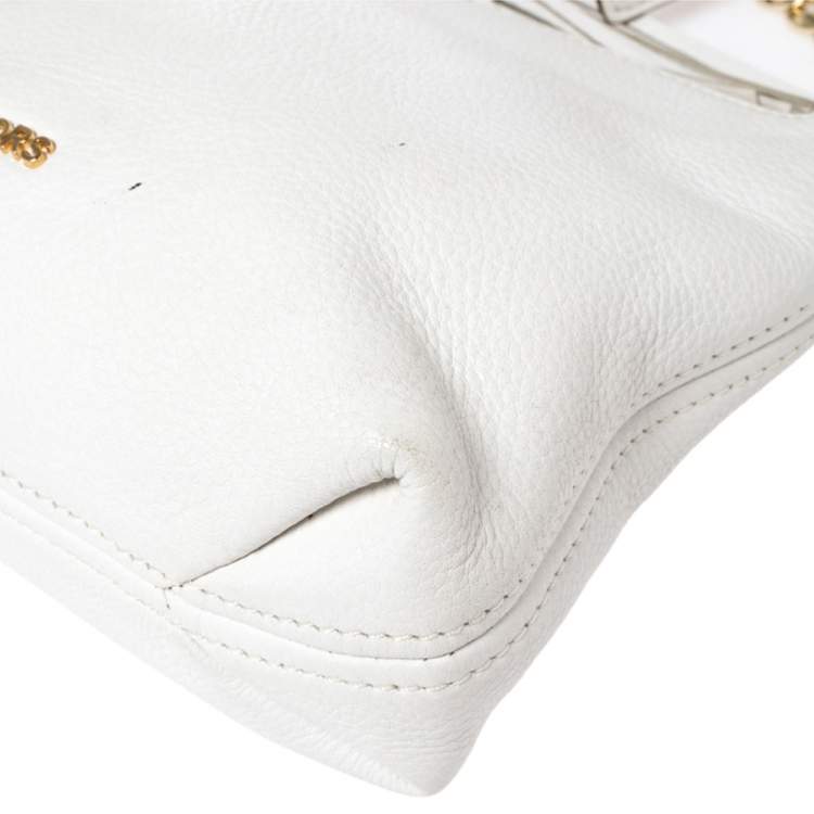 Pre Owned Michael Kors Off White Leather Weston Crossbody Bag