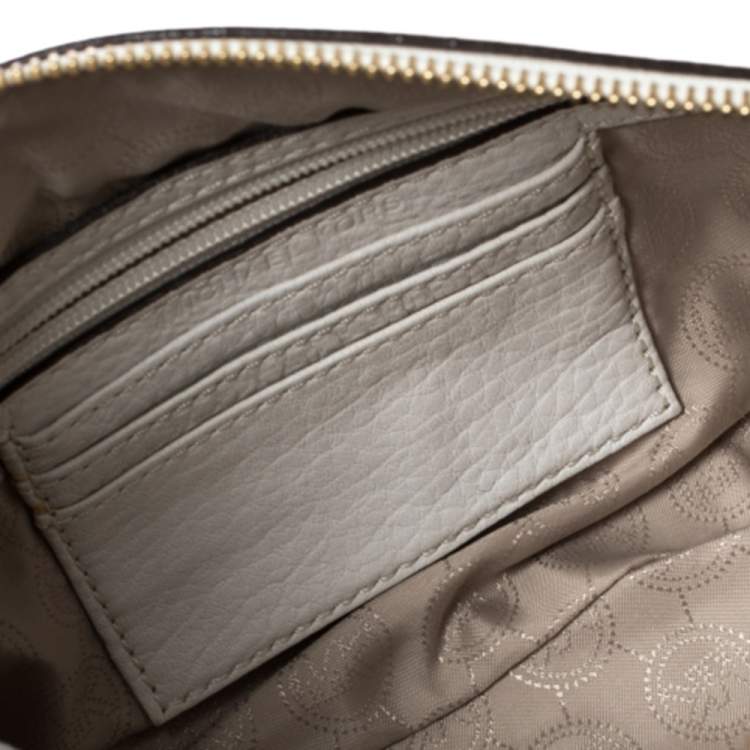 Pre Owned Michael Kors Off White Leather Weston Crossbody Bag