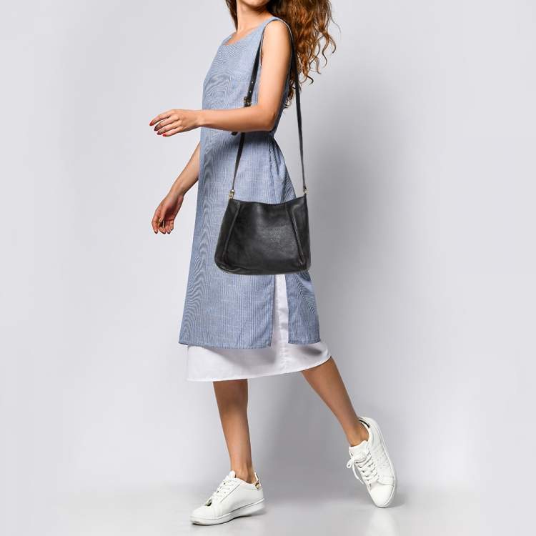 Pre Owned Michael Kors Black Leather Shoulder Bag