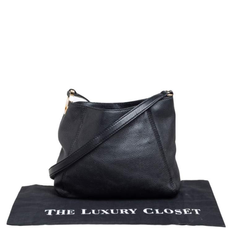 Pre Owned Michael Kors Black Leather Shoulder Bag