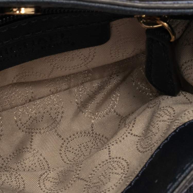 Pre Owned Michael Michael Kors Navy Blue Leather Hamilton Mini Tote