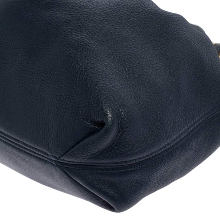 Pre Owned MICHAEL Michael Kors Blue Leather Large Camden Drawstring Shoulder Bag