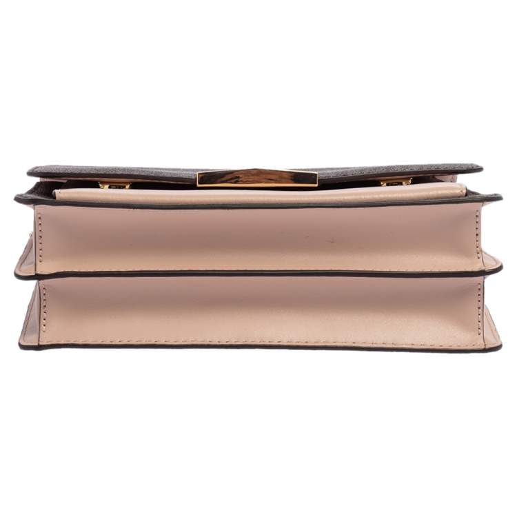 مملوكة مسبقًا Michael Kors Beige/Brown Monogram Coated Canvas and Leather Jade Shoulder Bag