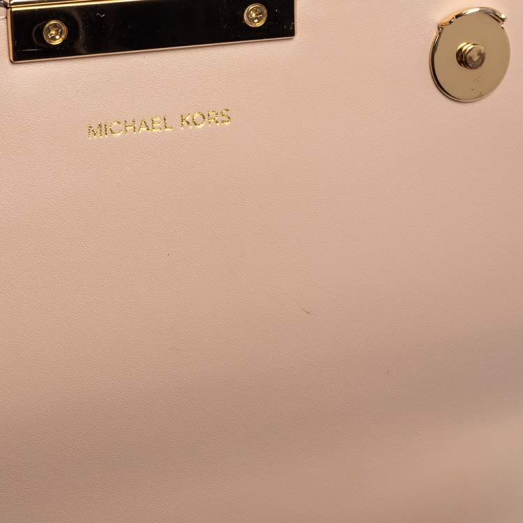 مملوكة مسبقًا Michael Kors Beige/Brown Monogram Coated Canvas and Leather Jade Shoulder Bag