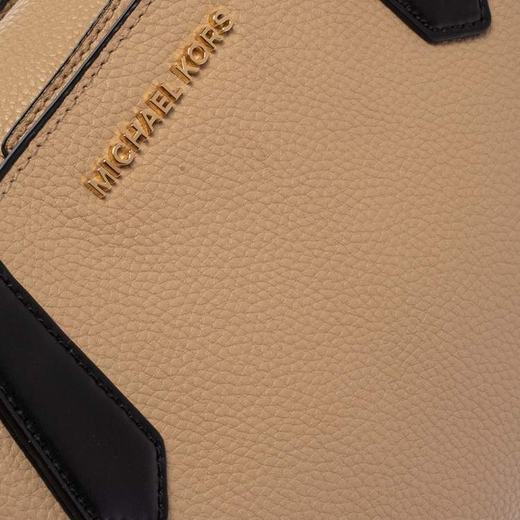 Pre Owned Michael Kors Beige Leather Kimberly Satchel