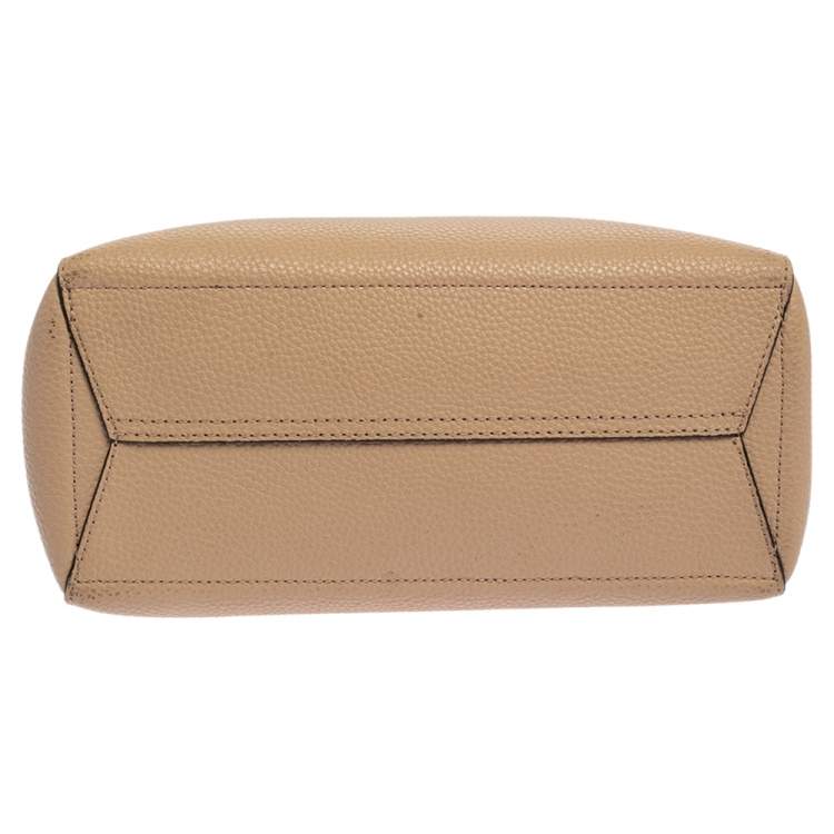 Pre Owned Michael Kors Beige Leather Kimberly Satchel