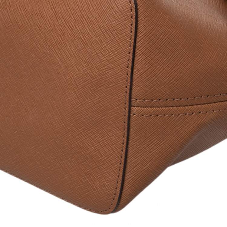 Pre Owned Michael Kors Brown Leather Jet Set Tote