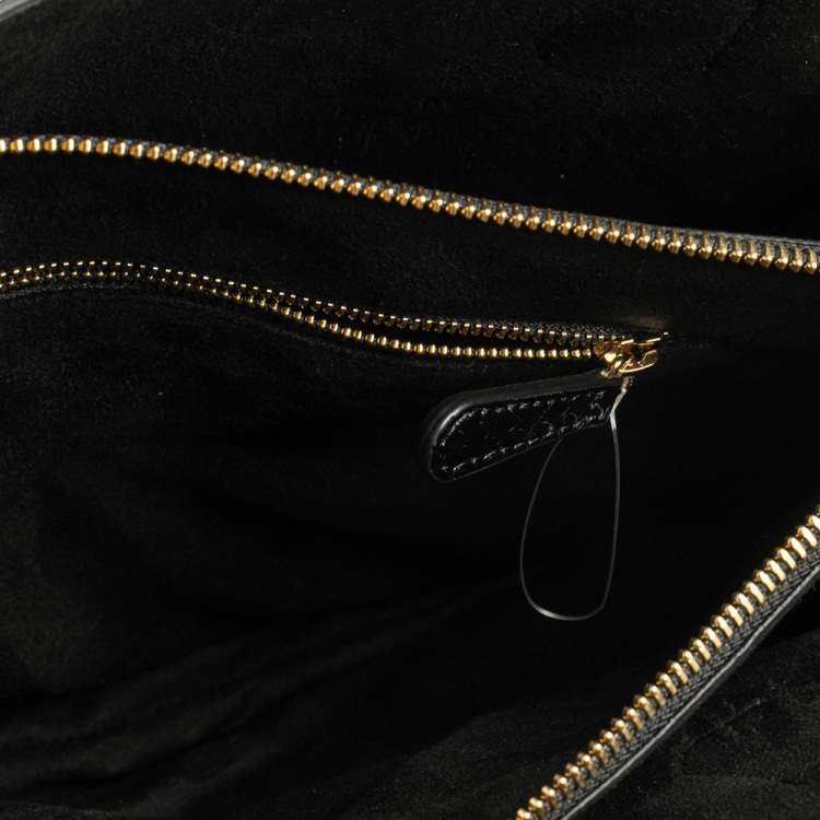 Pre Owned Michael Kors Black Snakeskin Large Mercer Tote