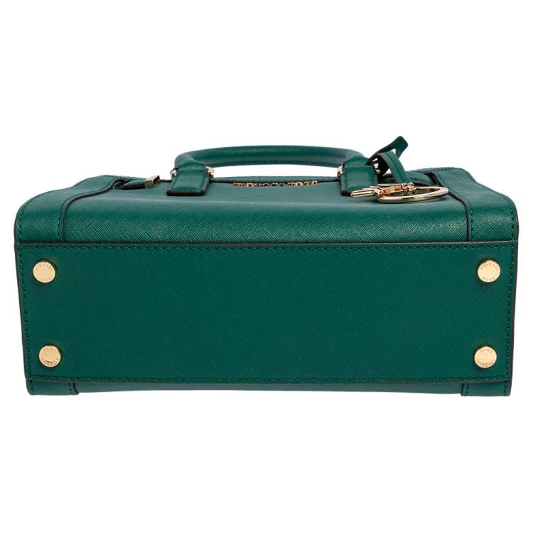 Pre Owned Michael Kors Green Leather Small Dillon Tote