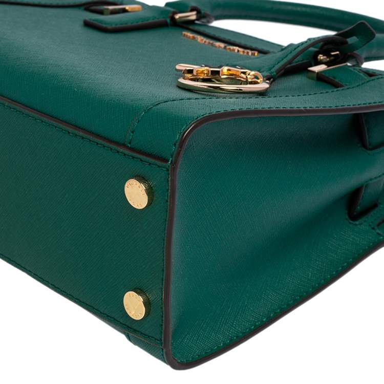 Pre Owned Michael Kors Green Leather Small Dillon Tote