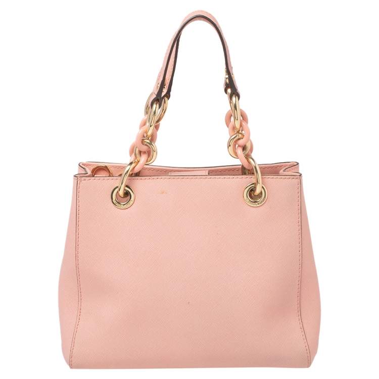 Pre Owned MICHAEL Michael Kors Pink Leather Cynthia Tote