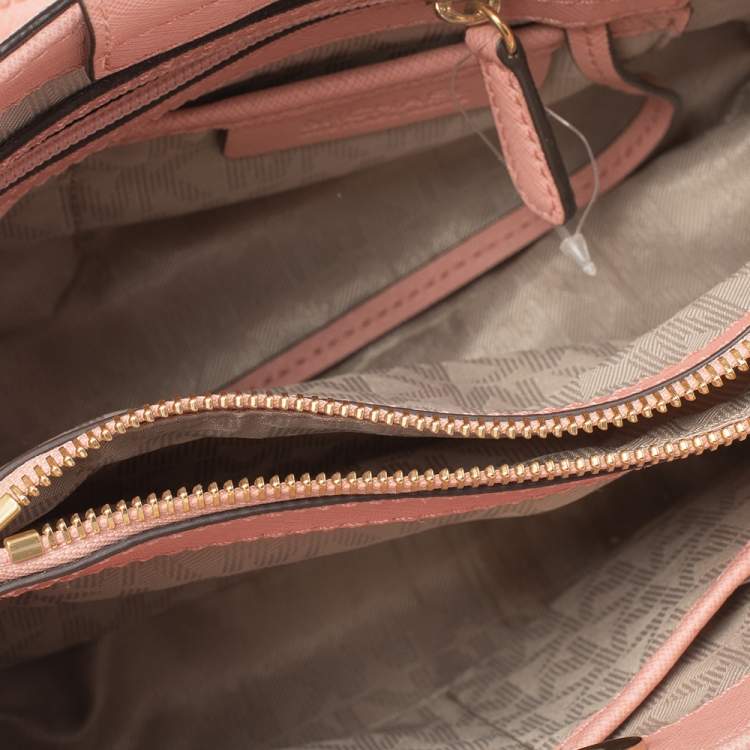 Pre Owned MICHAEL Michael Kors Pink Leather Cynthia Tote