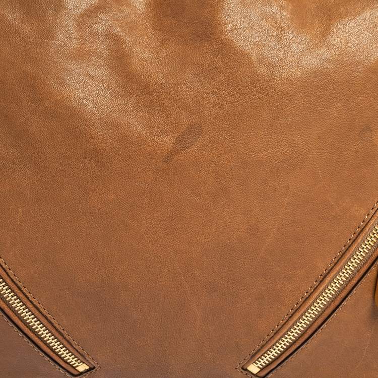 Pre Owned Michael Kors Tan Leather Matilda Slim Satchel