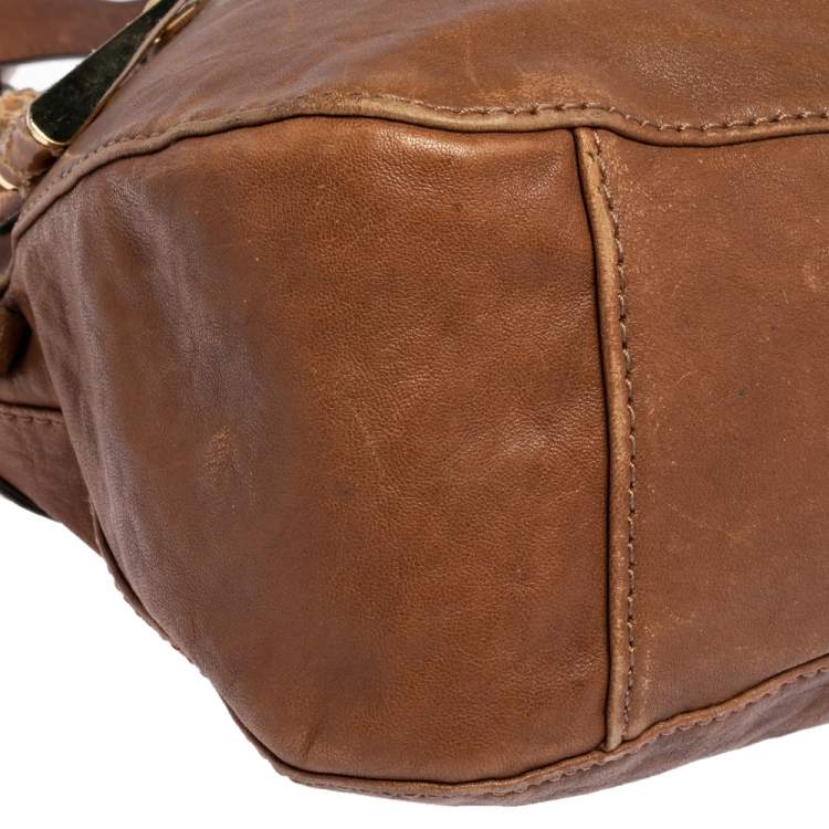 Pre Owned Michael Kors Tan Leather Matilda Slim Satchel