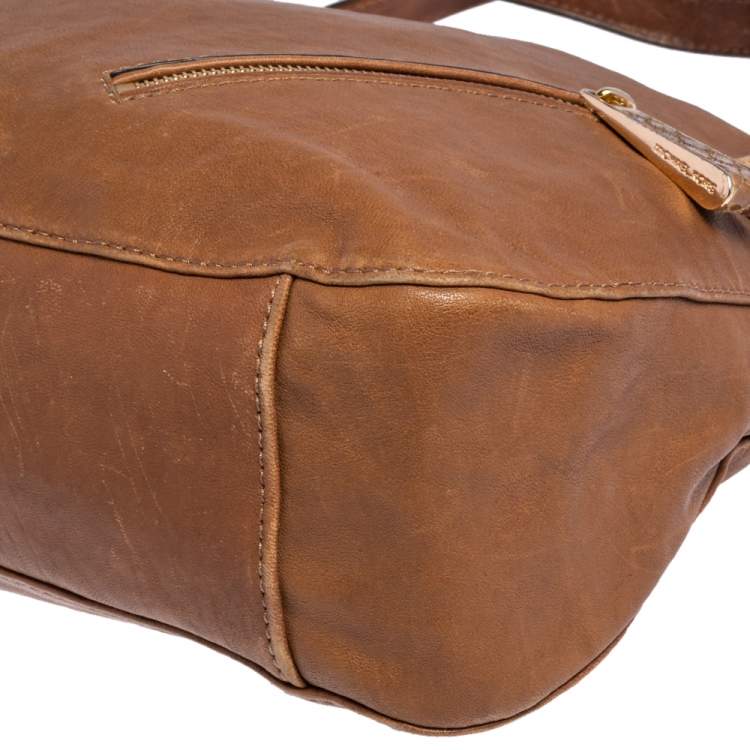 Pre Owned Michael Kors Tan Leather Matilda Slim Satchel